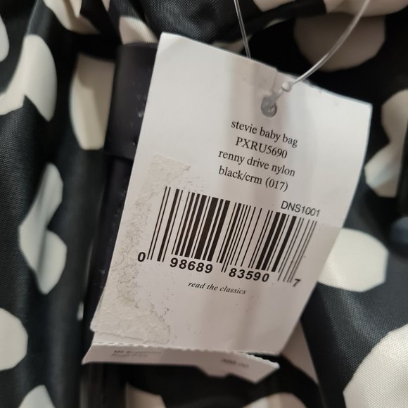 Kate Spade Stevie Baby Bag Black & White/Cream Hearts Renny Drive - Picture 11 of 11